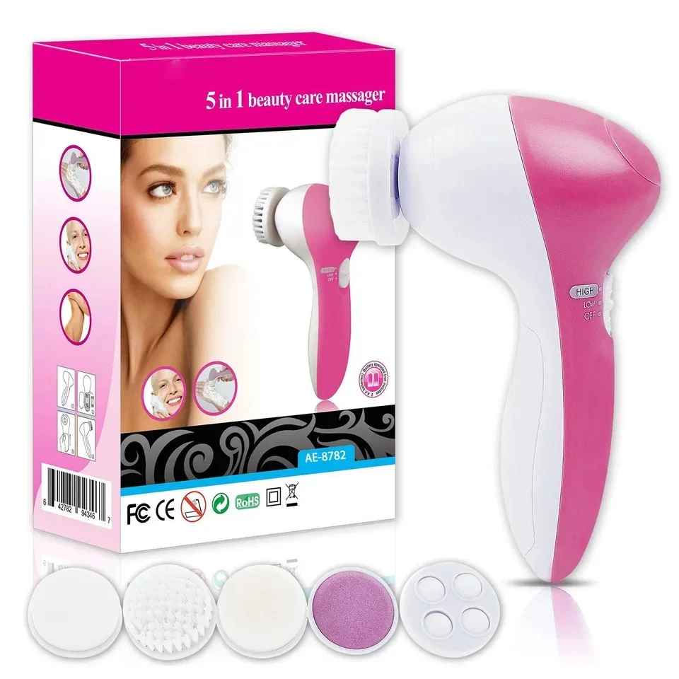 Brosse Nettoyante Visage 5 en 1 – L’outil Beauté Tout-en-Un pour une Peau Lumineuse