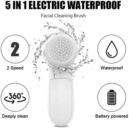 Brosse Nettoyante Visage 5 en 1 – L’outil Beauté Tout-en-Un pour une Peau Lumineuse